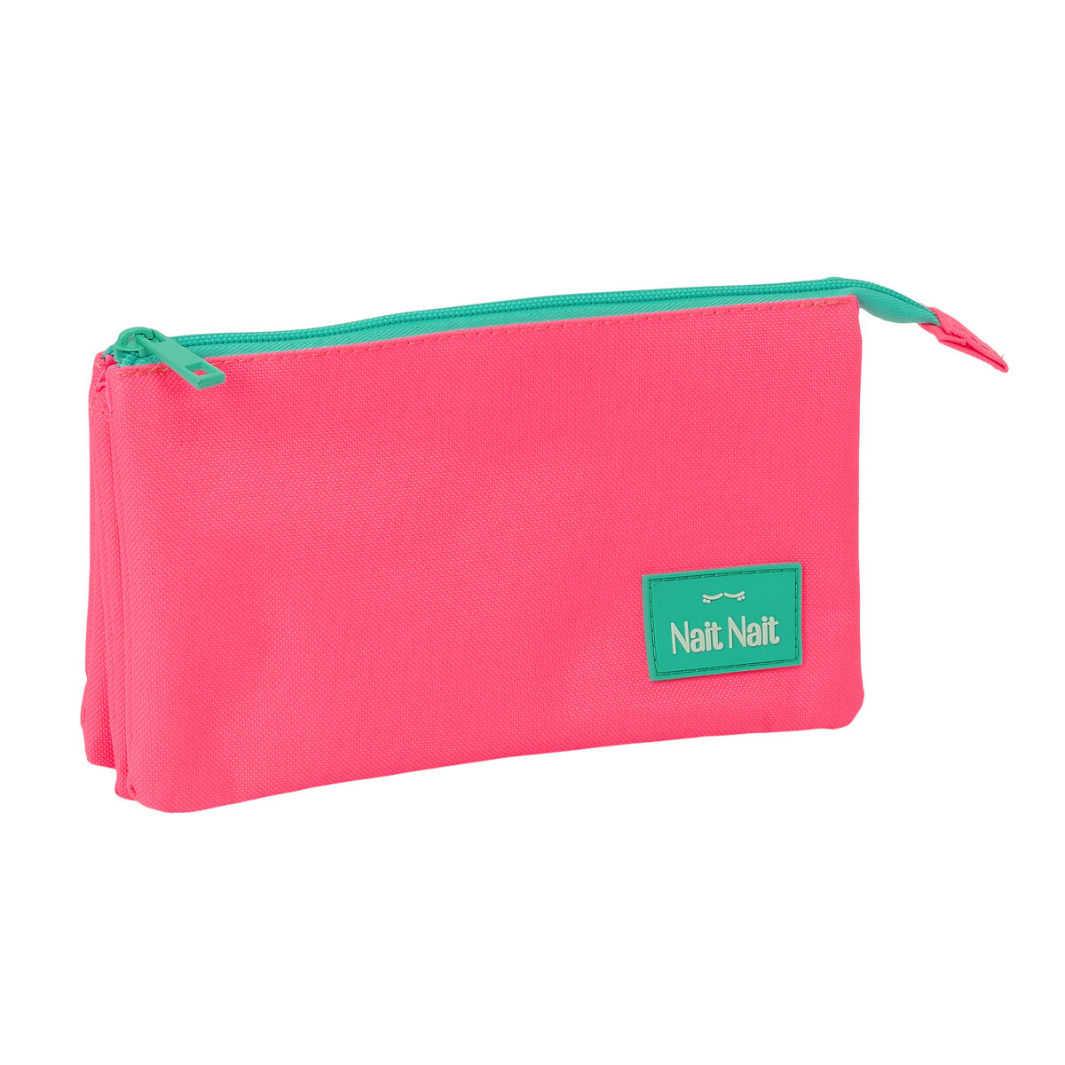 Triple Carry-all Nait Nait Rosa fluor Pink 22 x 12 x 3 cm